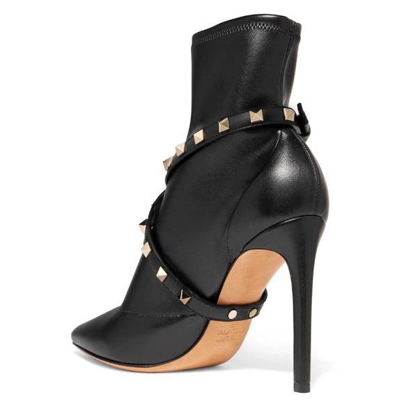 VALENTINO GARAVANI Rockstud Studwrap 105 leather ankle boots - Picture 4 of 5